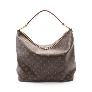 Louis Vuitton Sully Shoulder Bag Leather Monogram Brown